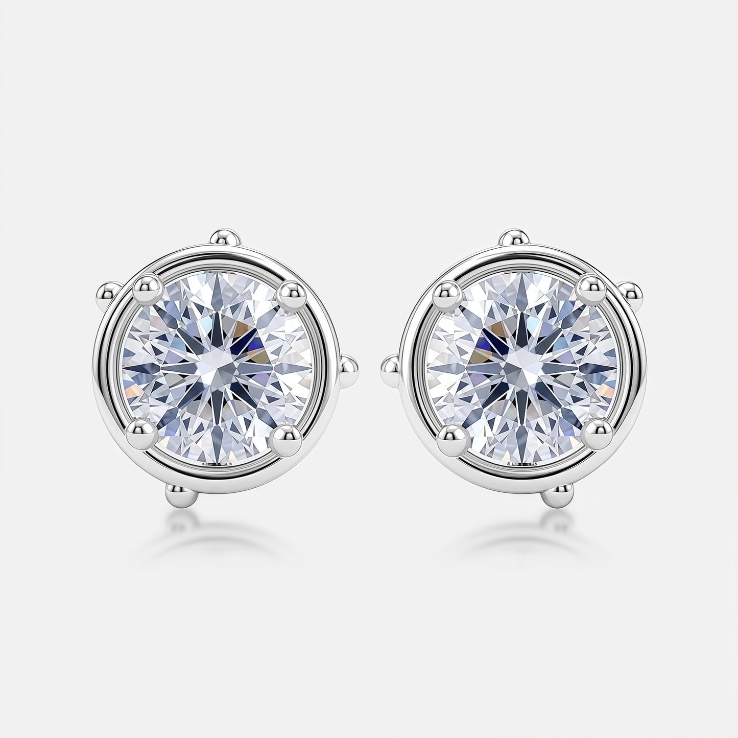 Bezel-Set 2.16ctw D VVS Lab Diamond Studs - S925 - Dapaza
