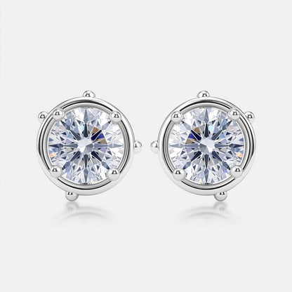 Bezel-Set 2.16ctw D VVS Lab Diamond Studs - S925 - Dapaza