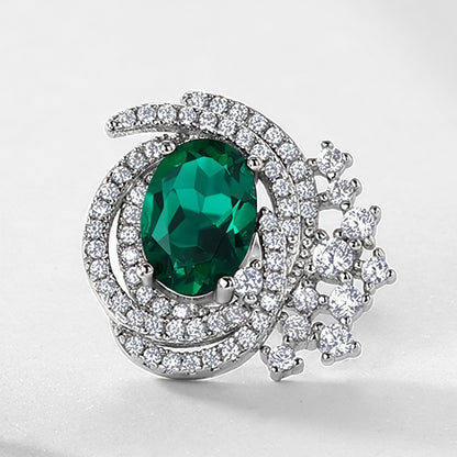 Premium Bold Presence: Statement Lab-Grown Emerald Stud Earrings | 925 Silver