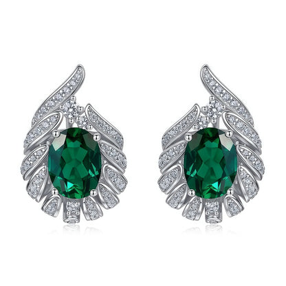 Premium Celestial Sparkle: Luxurious Lab-Grown Emerald Cluster Earrings | 925 Silver