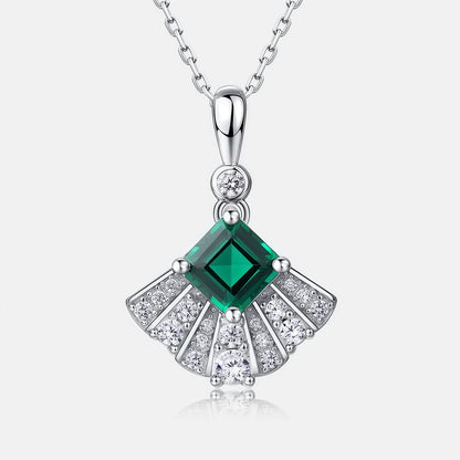 Premium Classic Simplicity: Lab-Grown Emerald Pendant Necklace | 925 Sterling Silver