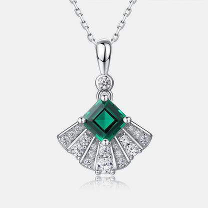 Premium Classic Simplicity: Lab-Grown Emerald Pendant Necklace | 925 Sterling Silver
