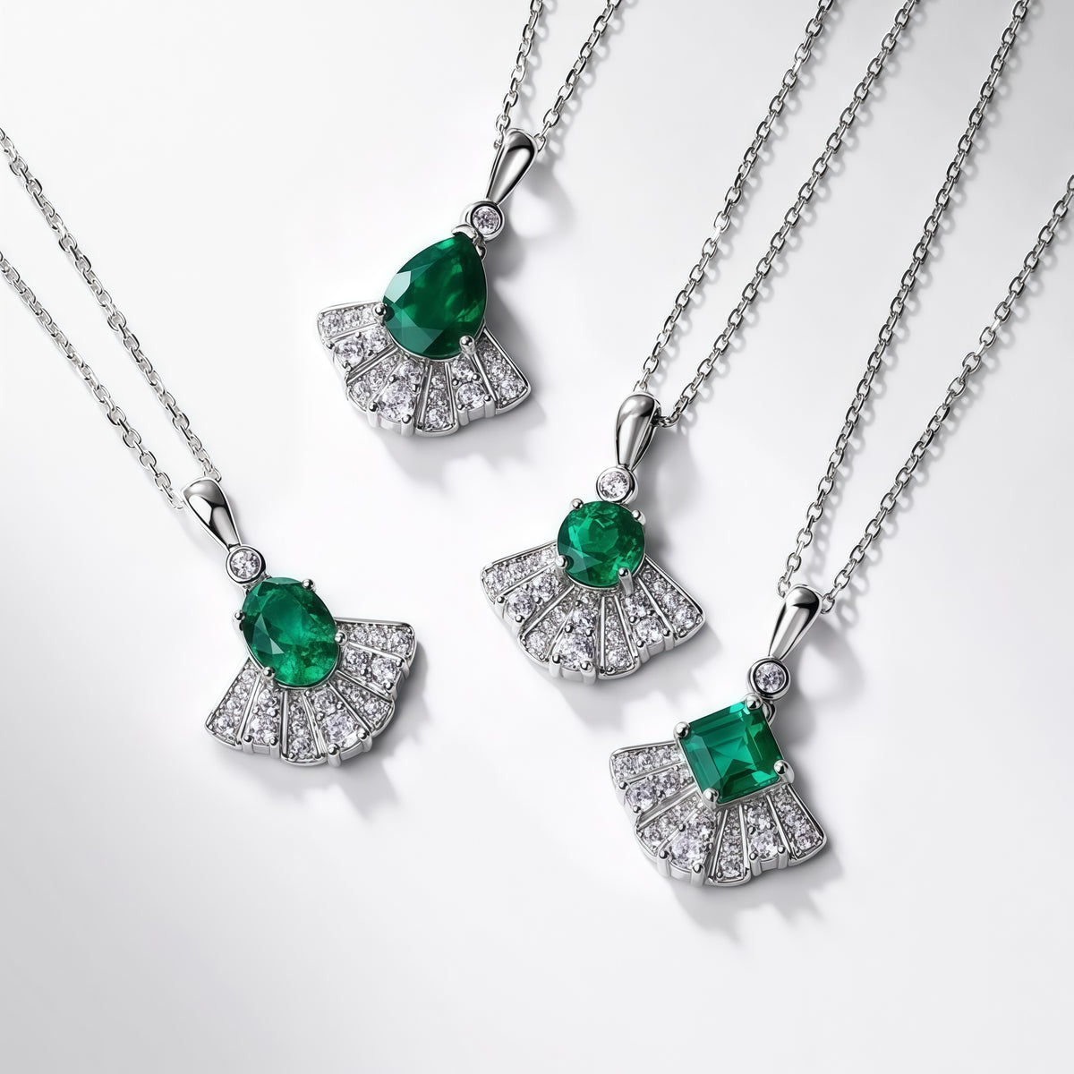 Premium Classic Simplicity: Lab-Grown Emerald Pendant Necklace | 925 Sterling Silver