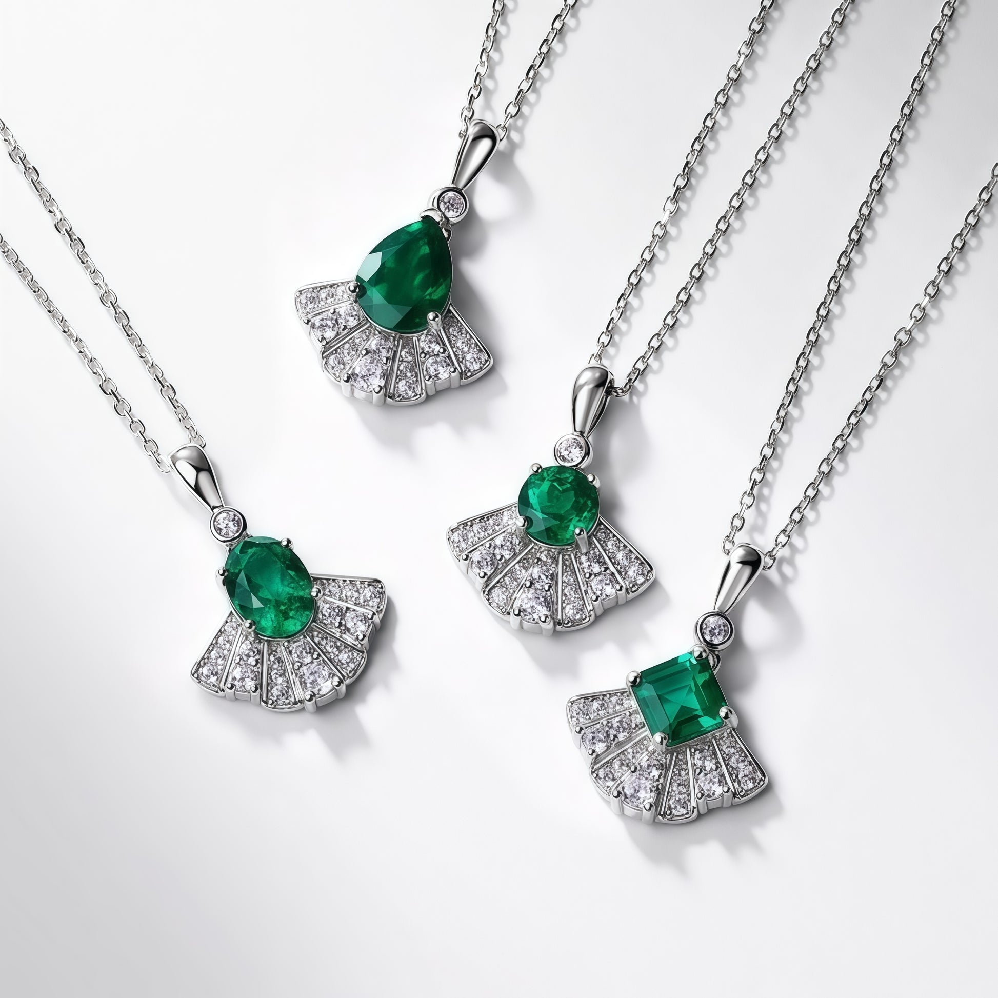 Premium Classic Simplicity: Lab-Grown Emerald Pendant Necklace | 925 Sterling Silver