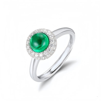 Premium Classic Round: Dainty Lab-Grown Emerald Stud Earrings | 925 Silver