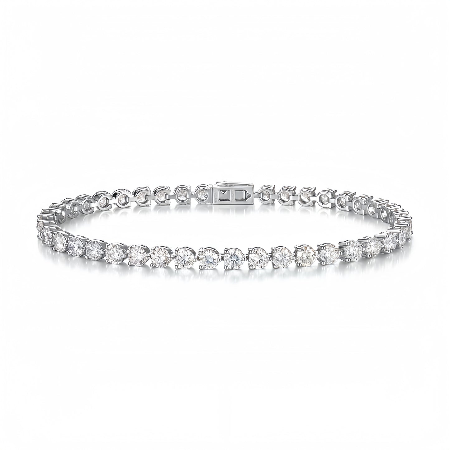 4.45ctw Round Brilliant Cut Lab Grown Diamond Tennis Bracelet in Solid PT950 Platinum