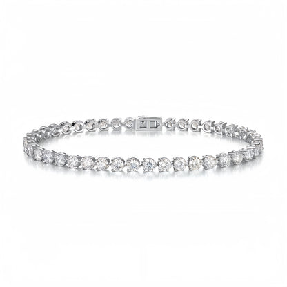 4.45ctw Round Brilliant Cut Lab Grown Diamond Tennis Bracelet in Solid PT950 Platinum