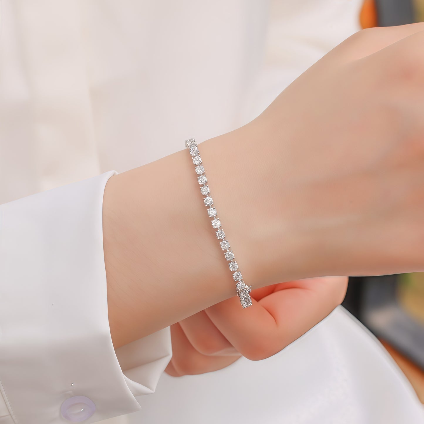 4.45ctw Round Brilliant Cut Lab Grown Diamond Tennis Bracelet in Solid PT950 Platinum