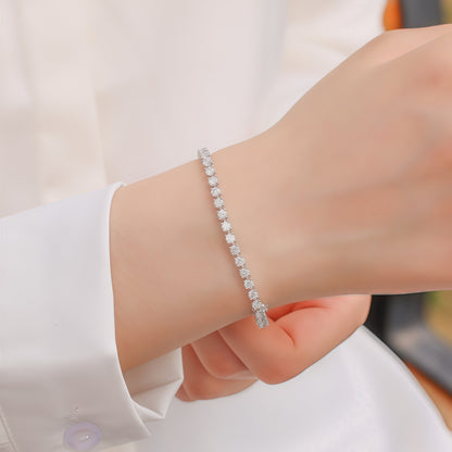 4.45ctw Round Brilliant Cut Lab Grown Diamond Tennis Bracelet in Solid PT950 Platinum
