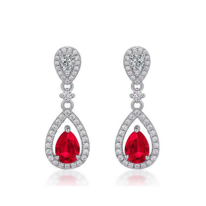 Premium Crystal Dew: Pear-Cut Lab-Grown Emerald Long Drop Earrings | 925 Silver