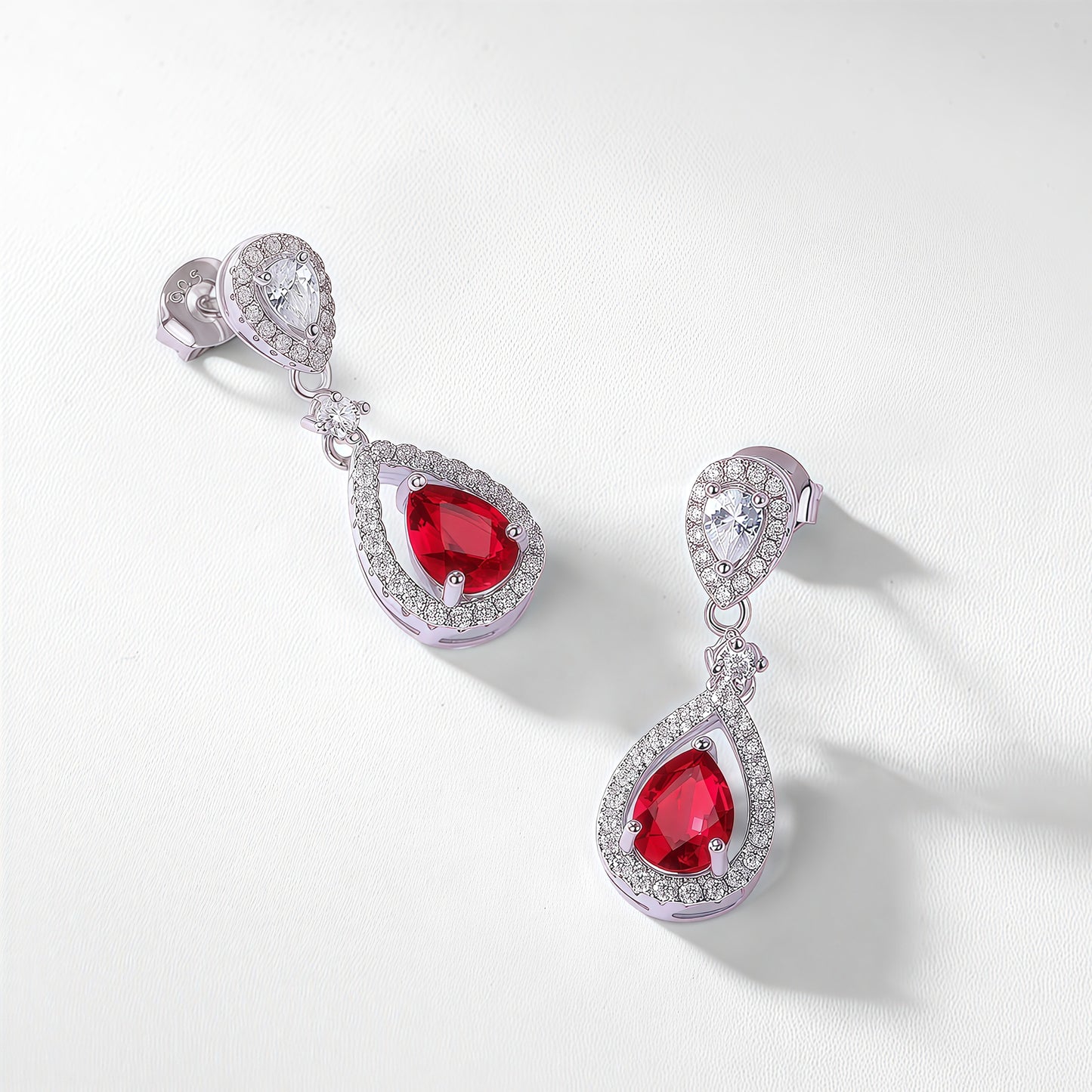 Premium Crystal Dew: Pear-Cut Lab-Grown Emerald Long Drop Earrings | 925 Silver