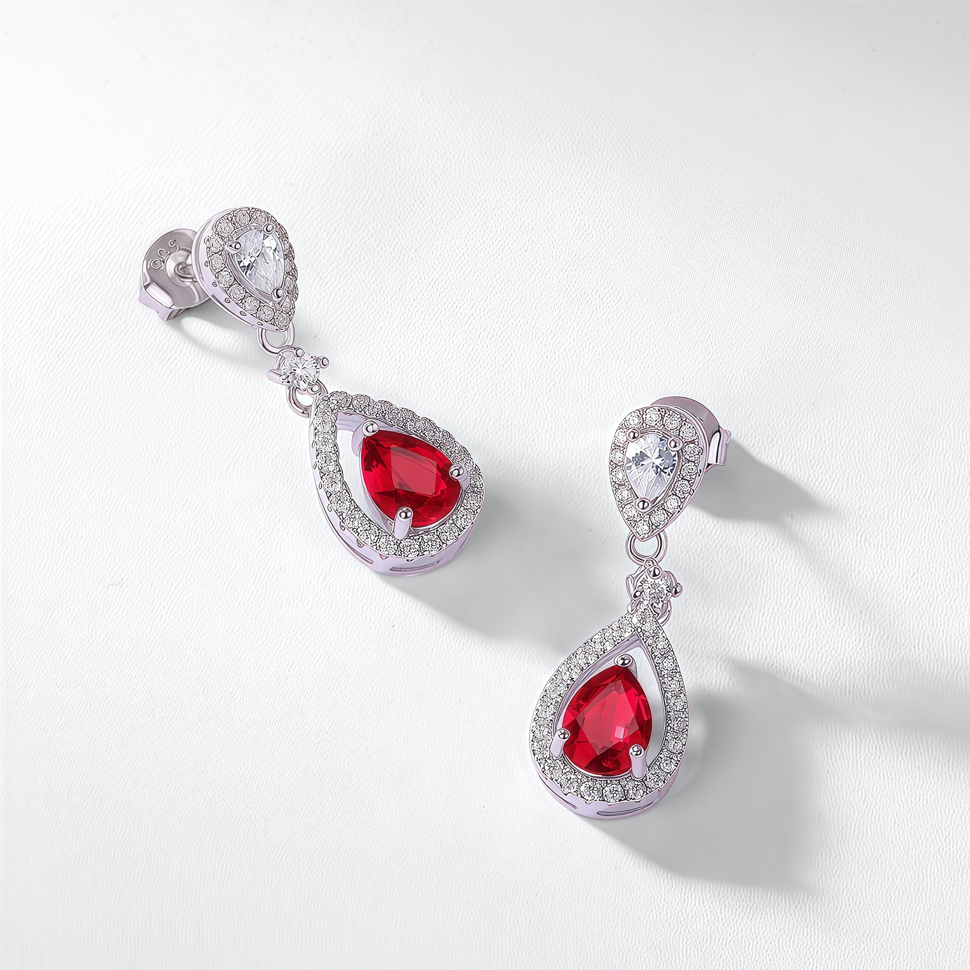 Premium Crystal Dew: Pear-Cut Lab-Grown Emerald Long Drop Earrings | 925 Silver