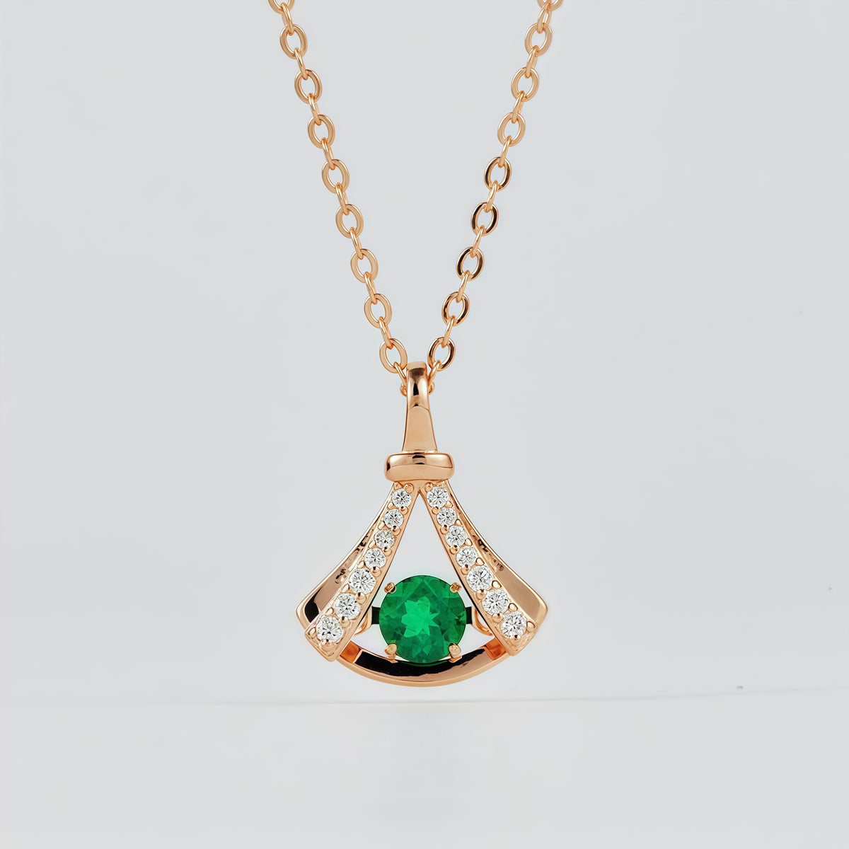 Premium Dapaza Gown-Inspired Lab-Grown Emerald Collarbone Necklace | 925 Sterling Silver