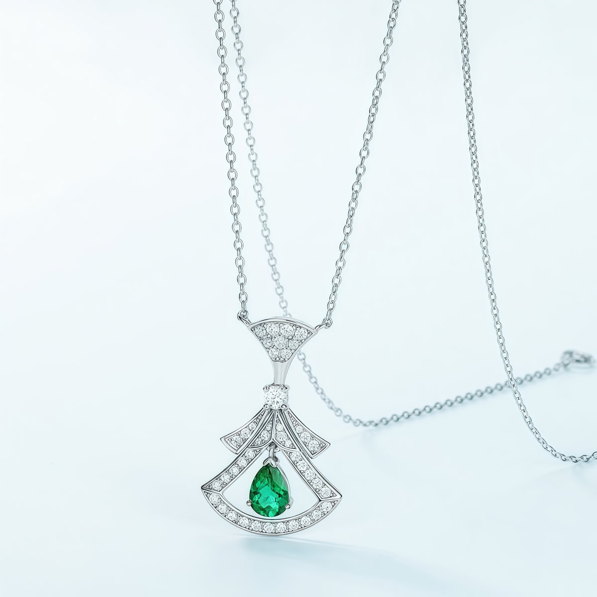 Premium Dapaza Gown-Inspired Lab-Grown Emerald Collarbone Necklace | 925 Sterling Silver
