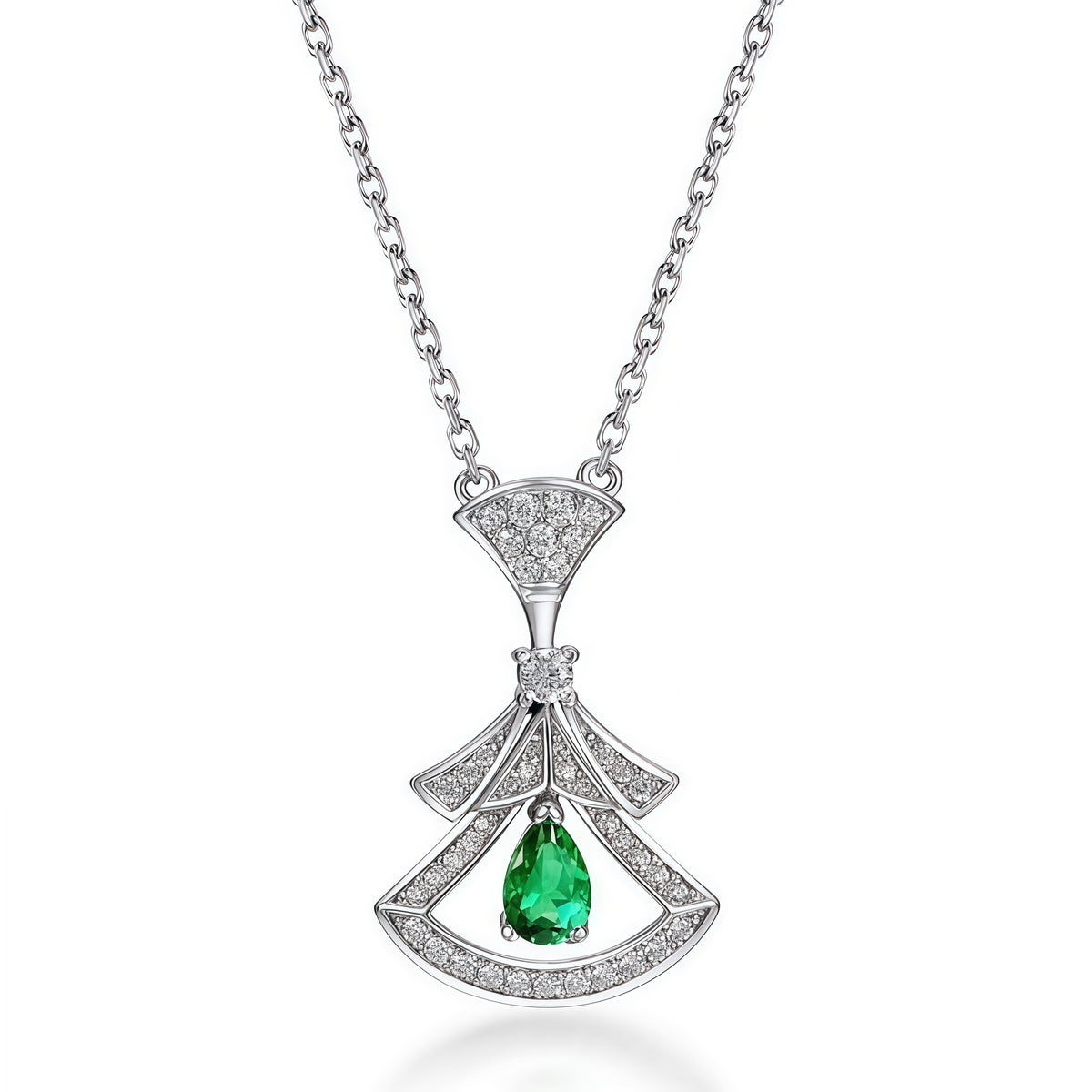 Premium Dapaza Gown-Inspired Lab-Grown Emerald Collarbone Necklace | 925 Sterling Silver
