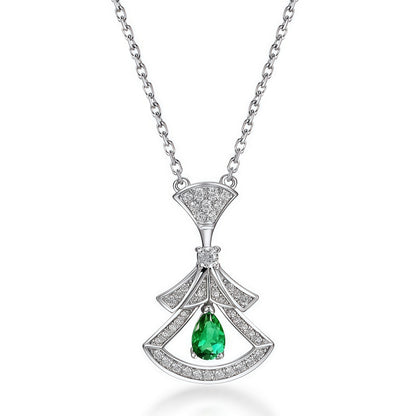 Premium Dapaza Gown-Inspired Lab-Grown Emerald Collarbone Necklace | 925 Sterling Silver