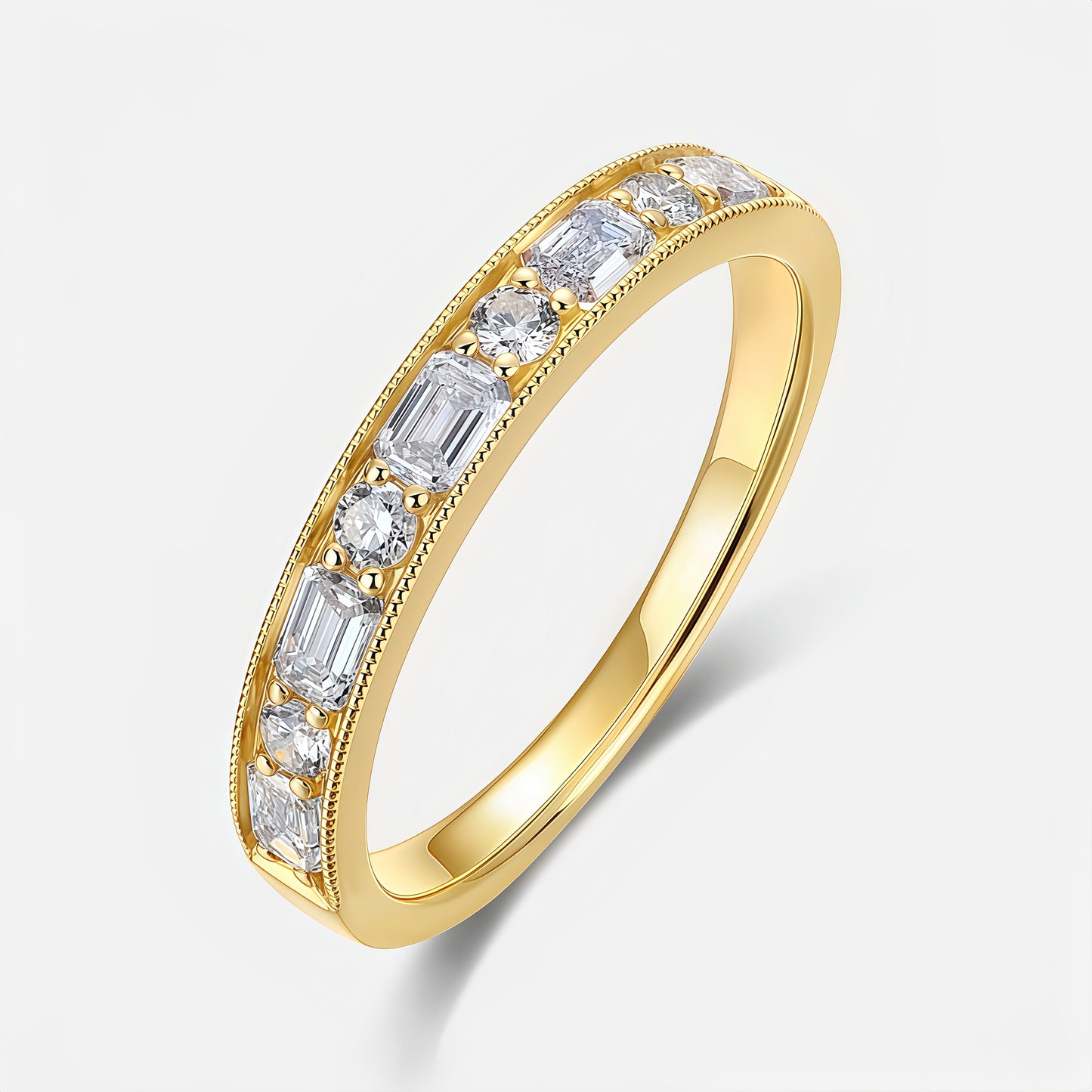 0.6ctw Round Cut Lab Grown Diamond Modern Eternity Ring in Solid PT950 Platinum
