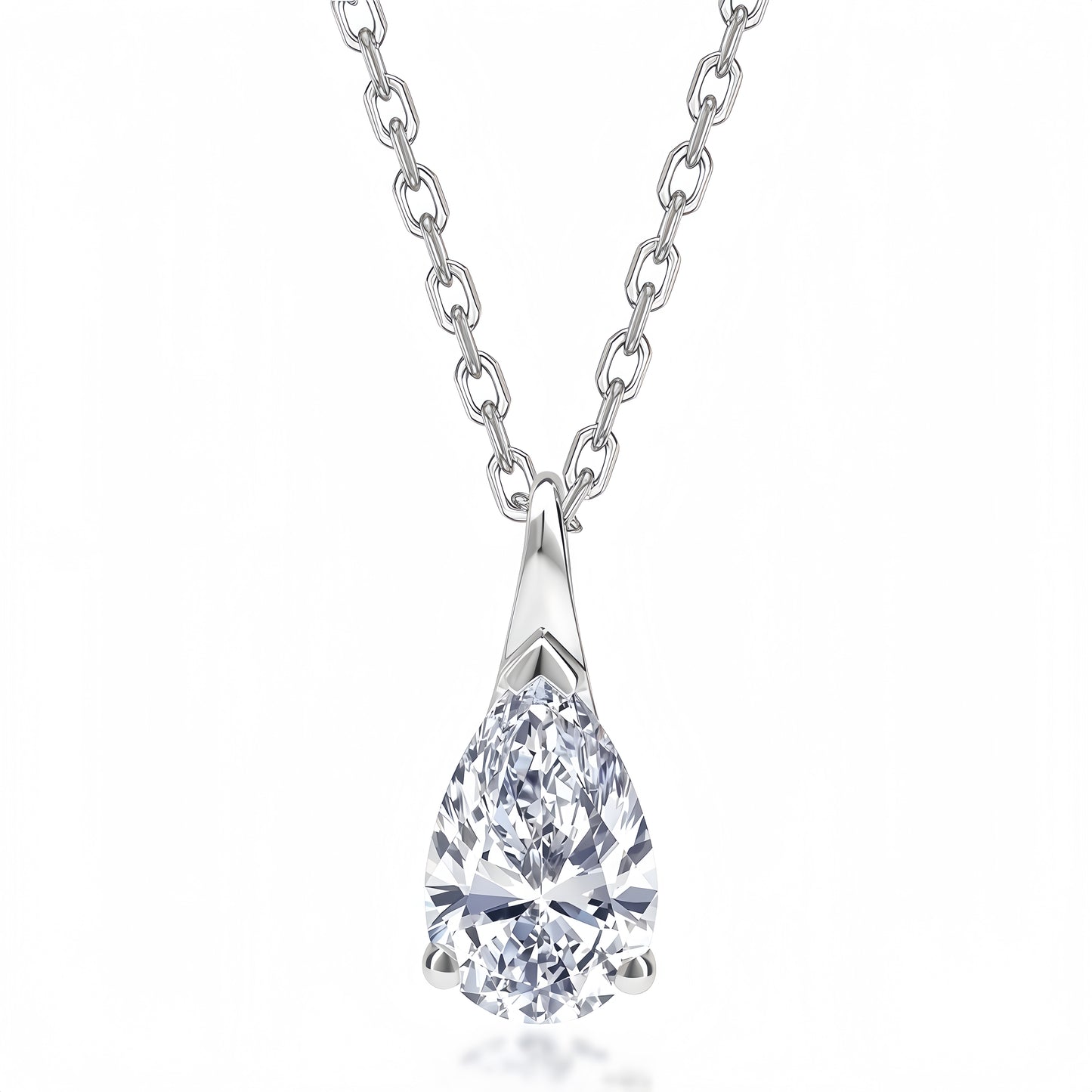 Dapaza 0.8 Carat Pear Cut Lab Grown Diamond Pendant Necklace | S925 Sterling Silver Minimalist Pear-Shaped HPHT Diamond Choker for Women