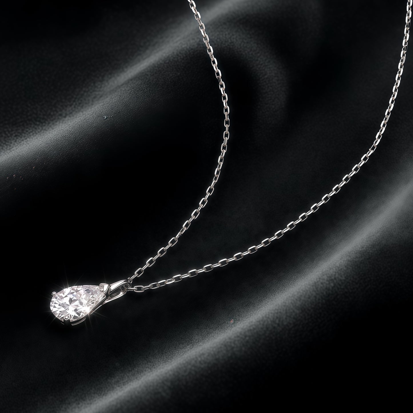 Dapaza 0.8 Carat Pear Cut Lab Grown Diamond Pendant Necklace | S925 Sterling Silver Minimalist Pear-Shaped HPHT Diamond Choker for Women