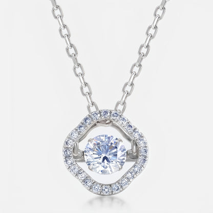 Dancing Lab-Grown Diamond Pendant Necklace 0.98CT S925 Sterling Silver | Dapaza