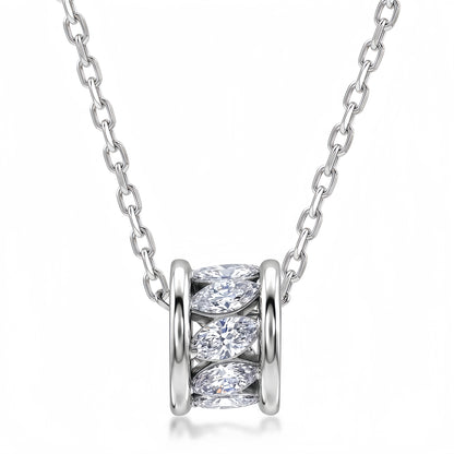 1.04ctw Marquise Lab-Grown Diamond Barrel Pendant Necklace in S925 Sterling Silver | Dapaza