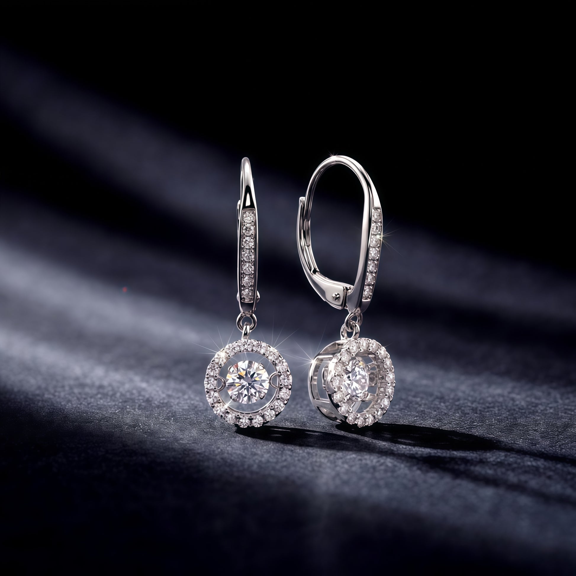0.87ct HPHT Lab Diamond Dancing Leverback Earrings | S925 - Dapaza Jewelry