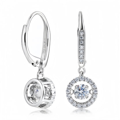 0.87ct HPHT Lab Diamond Dancing Leverback Earrings | S925 - Dapaza Jewelry
