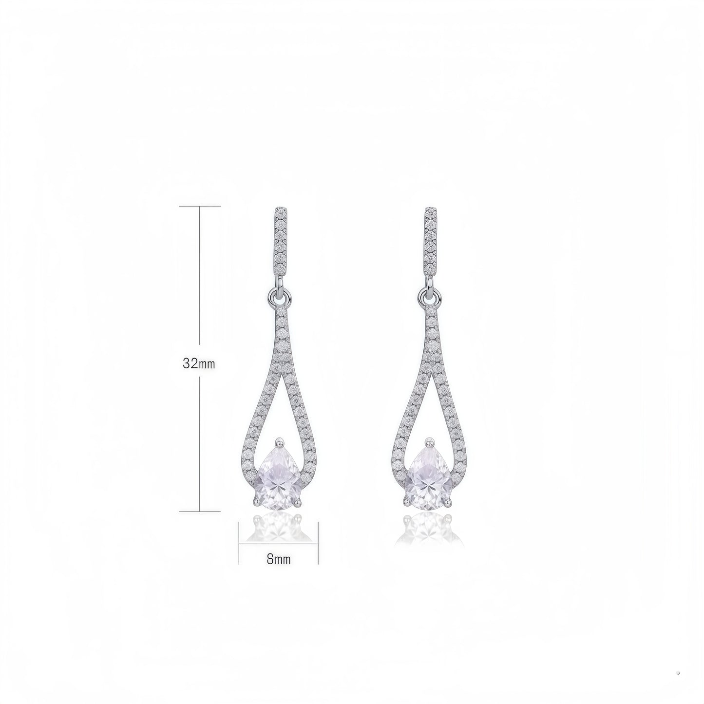 1.41CT Pear Cut Moissanite Drop Earrings - S925 Sterling Silver Long Dangle Earrings