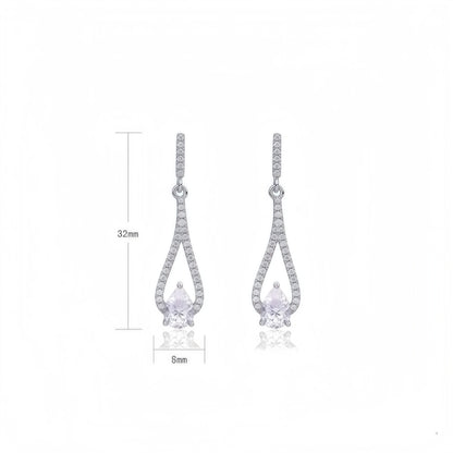 1.41CT Pear Cut Moissanite Drop Earrings - S925 Sterling Silver Long Dangle Earrings