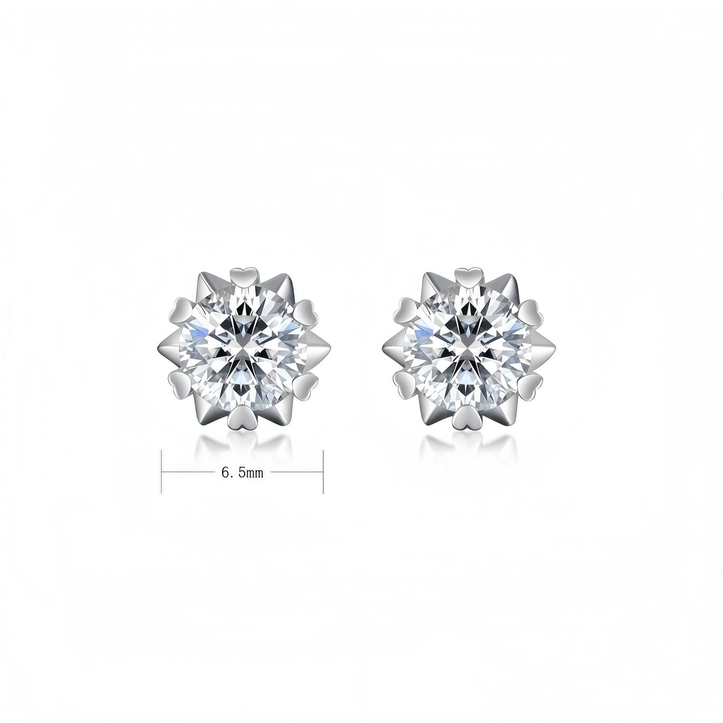 Classic Snowflake Moissanite Stud Earrings - S925 Sterling Silver
