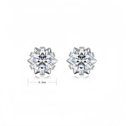 Classic Snowflake Moissanite Stud Earrings - S925 Sterling Silver