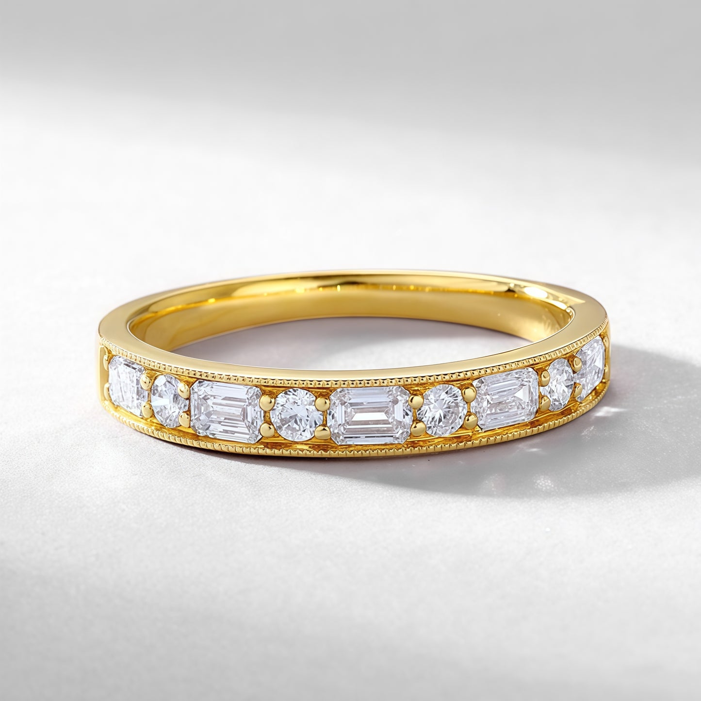 0.6ctw Round Cut Lab Grown Diamond Modern Eternity Ring in Solid PT950 Platinum