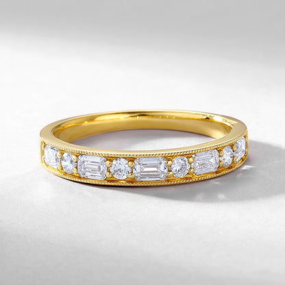 0.6ctw Round Cut Lab Grown Diamond Modern Eternity Ring in Solid PT950 Platinum