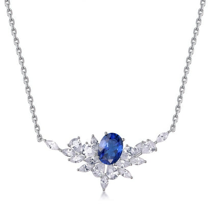 Premium Ethereal Plume: Shimmering Lab-Grown Emerald Feather Necklace | 925 Silver