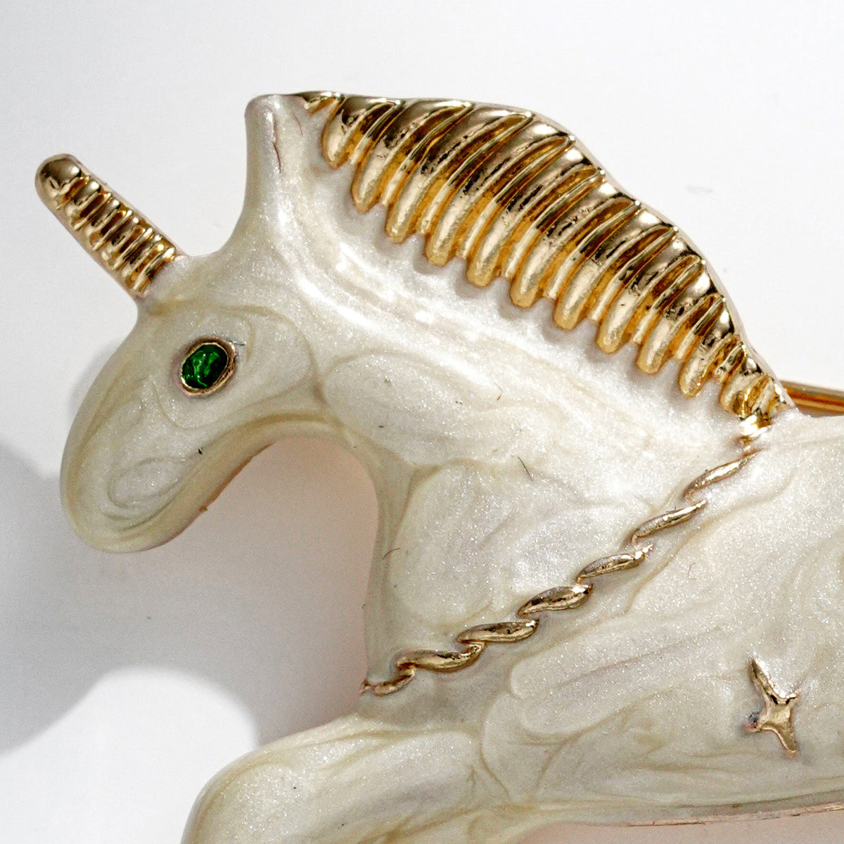 Enamel Unicorn Horse Brooch – Zodiac Animal Lapel Pin Fantasy Jewelry