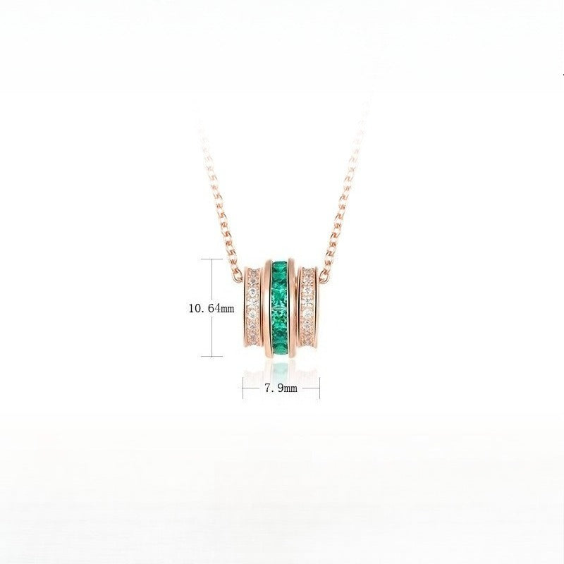Geometric Pear-Cut Lab-Grown Emerald Pendant Necklace - Dapaza