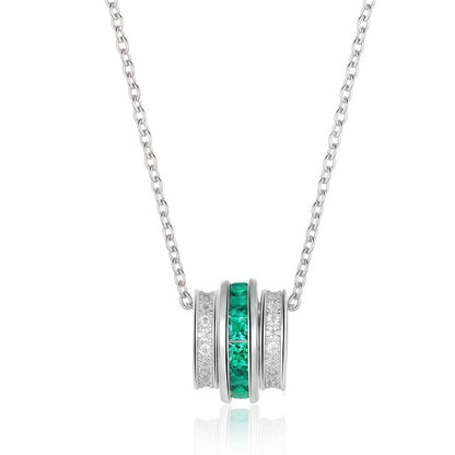 Geometric Pear-Cut Lab-Grown Emerald Pendant Necklace - Dapaza
