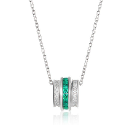 Geometric Pear-Cut Lab-Grown Emerald Pendant Necklace - Dapaza