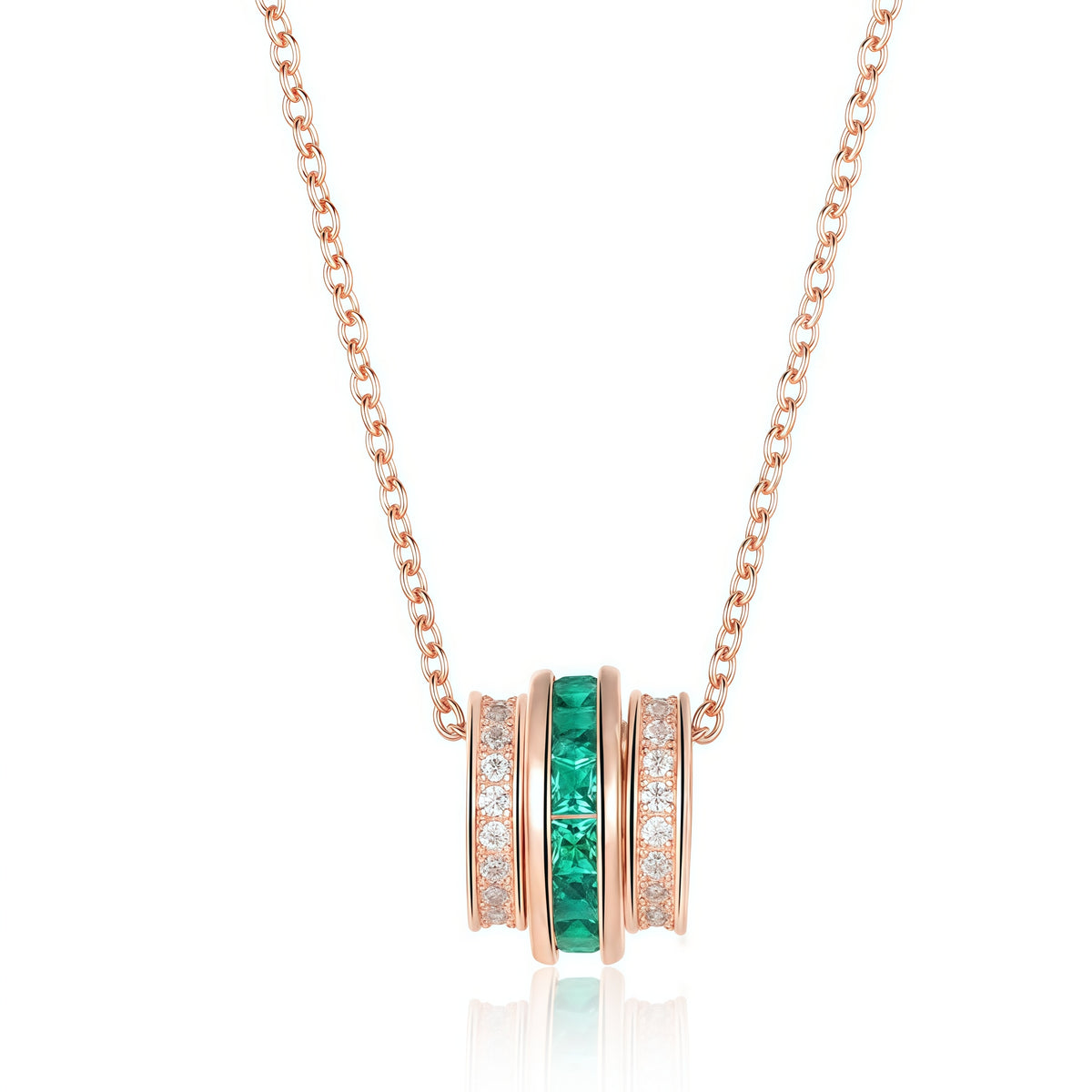 Geometric Pear-Cut Lab-Grown Emerald Pendant Necklace - Dapaza