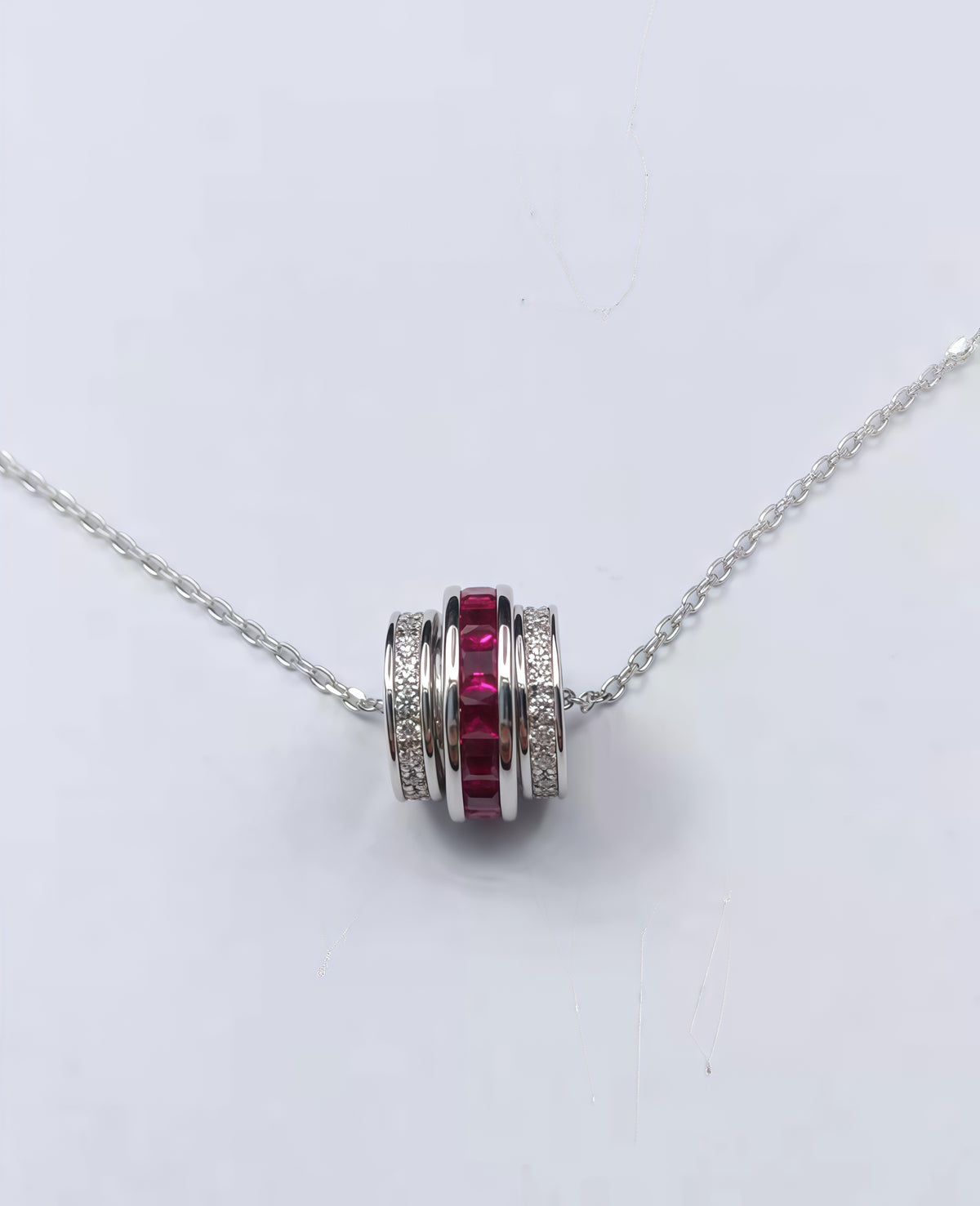 Geometric Pear-Cut Lab-Grown Emerald Pendant Necklace - Dapaza
