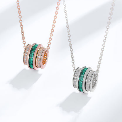 Geometric Pear-Cut Lab-Grown Emerald Pendant Necklace - Dapaza