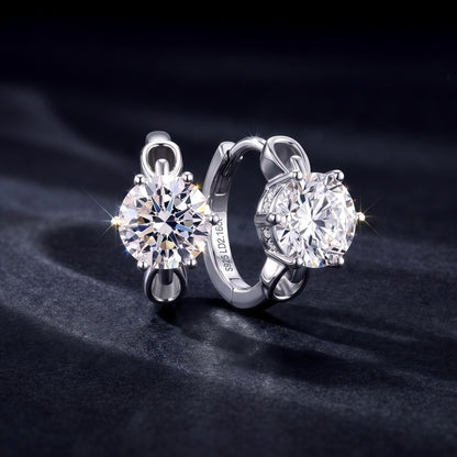 HPHT Lab Diamond Hoop Earrings - S925 Silver - Dapaza