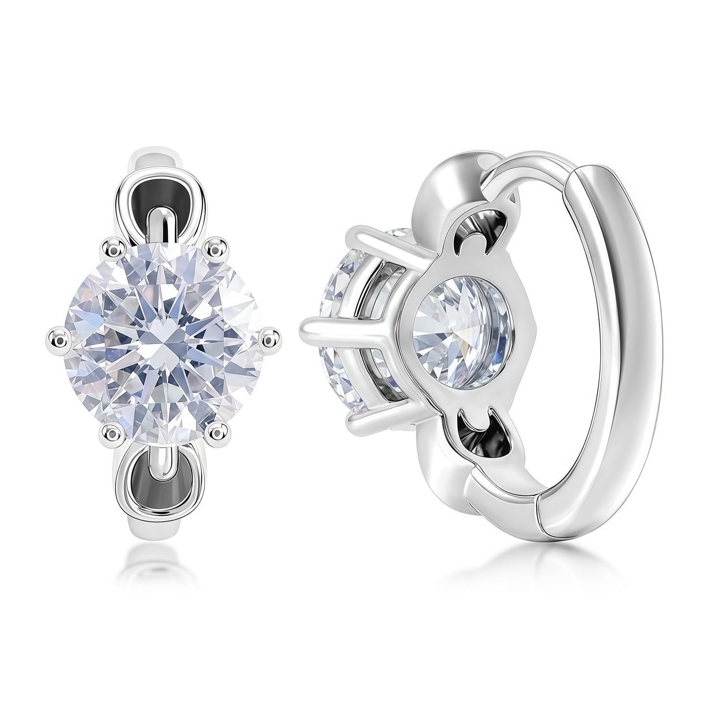 HPHT Lab Diamond Hoop Earrings - S925 Silver - Dapaza