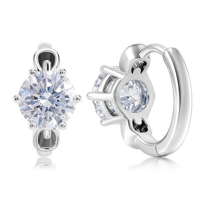 HPHT Lab Diamond Hoop Earrings - S925 Silver - Dapaza