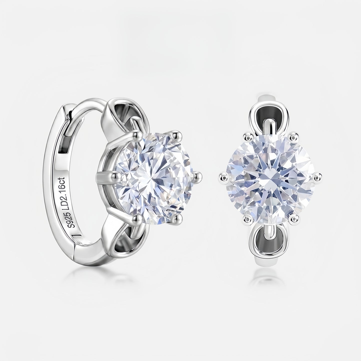 HPHT Lab Diamond Hoop Earrings - S925 Silver - Dapaza