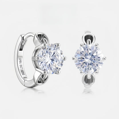 HPHT Lab Diamond Hoop Earrings - S925 Silver - Dapaza