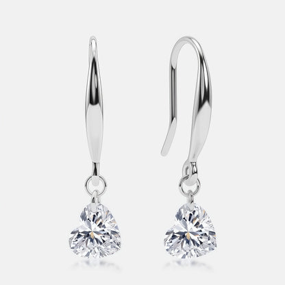 Heart 1.4ctw HPHT Lab Diamond Drop Earrings - S925 - Dapaza