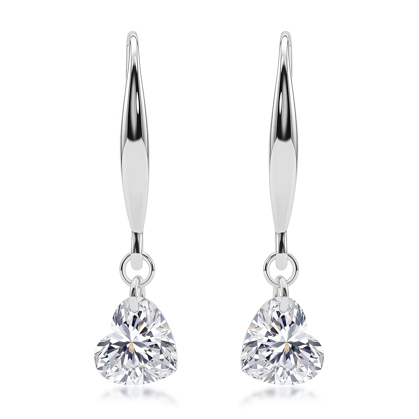 Heart 1.4ctw HPHT Lab Diamond Drop Earrings - S925 - Dapaza