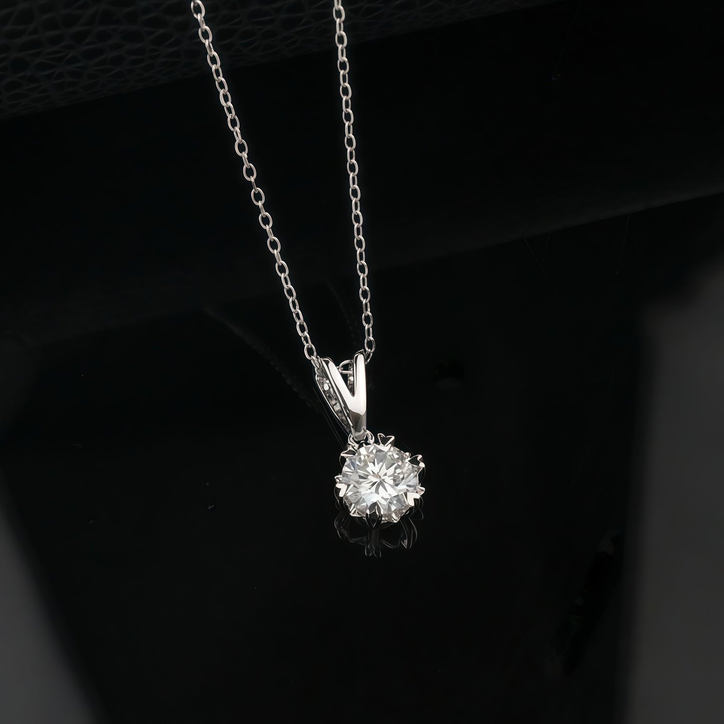 Heart 6-Prong 1ct Lab-Grown Diamond Solitaire Necklace - Dapaza