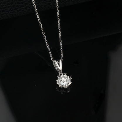 Heart 6-Prong 1ct Lab-Grown Diamond Solitaire Necklace - Dapaza